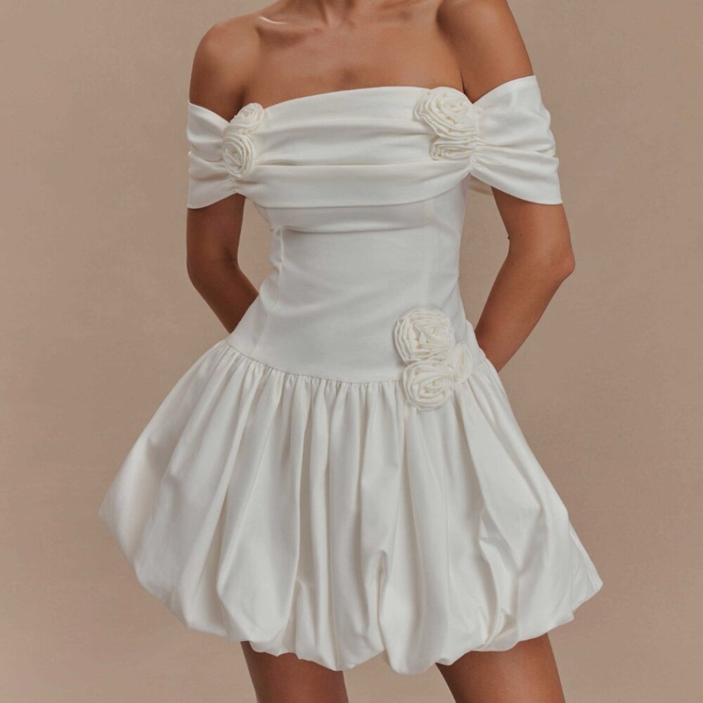 Meshki Giovanna Off Shoulder Mini Dress